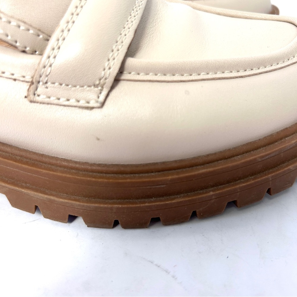 Madewell Cream Leather Lug Sole Penny Loafers - Picture 9 of 13